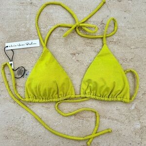 NWT!! Monica Hansen Green Swim Top, Shimmer, Size M